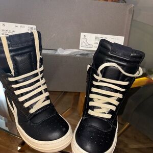 Rick Owens Black and White Kids Sneakers